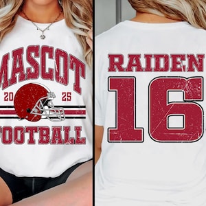 Personalized Mascot Football Team PNG Football Custom Your Team, Varsity School Football Team Sublimation, School Name, Digital Download