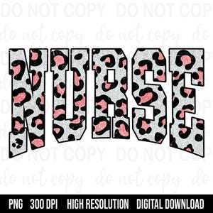 Retro Nurse Leopard Print Png, Nurse Day, Glitter Leopard print Nurse Svg, Vintage Nurse Leopard Print Sublimation Shirt Png