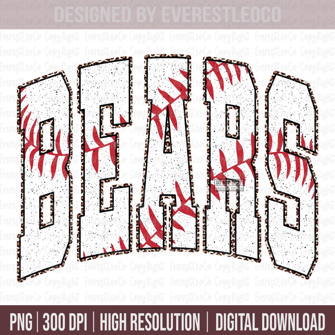 Bears Baseball PNG, Bears Mascot PNG, Game Day School Spirit Design - Etsy