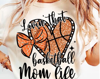 Retro Basketball Mom PNG, Glitter Basketball PNG, Coquette Basketball Png, Basketball Mama Sublimation Design, Basketball Game Day Png