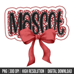 CustomTypography Mascot Coquette Bow Design, Leopard Mascot or Team name PNG, School, Team, Fall, Sport, Spirit, Softball Team Png