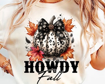 Howdy Fall Pumpkin png, Western Fall png, Fall png, Fall Coquette Bow PNG, Fall vibes png, Western png, country fall png, Cowgirl png