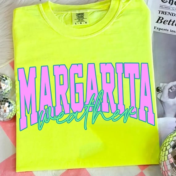 Margarita weather Distressed Varsity Png, Summer Shirt Png Trendy Summer Png hot pink Png teal Png Aesthetic Summertime Distressed