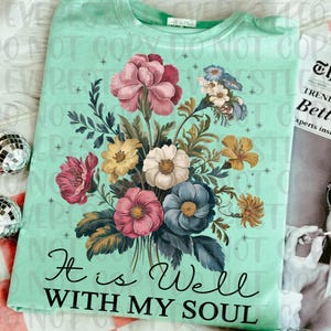 It is Well With My Soul PNG, Christian Floral, Digital File, Digital Only PNG, Bible Verse File, Art Download PNGs, Pressed Wild Flowers PNG