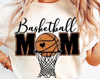 Retro Basketball Mom PNG, Glitter Basketball PNG, Basketball Mama Sublimation Design, Digital Download, Basketball Shirt Design
