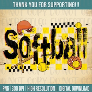 Softball Retro Checkered PNG Trendy Baseball Mom Png Softball season Png Retro Softball shirt Png Softball design Checker Png ORIGINAL