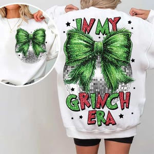 Grinchmas Coquette Bow PNG, Funny Png Design, Christmas Season PNG, Trendy Christmas Png, Christmas Movie Png, Retro Christmas Shirt PNG