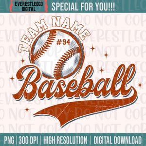 Personalized Baseball Mascot and Your Team Custom Work Png, Retro Varsity Baseball Team, Custom Baseball Team PNG, Custom Mascot PNG