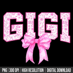 Toile florale Gigi rose aquarelle Coquette noeud PNG, GIGI Coquette noeud png, rétro gigi png, gigi Coquette noeud, gigi université rétro gigi