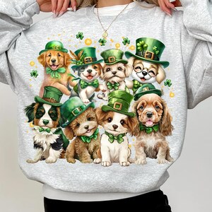 St Patrick's Day Dogs Png, Irish Dog Png, Shamrock Hat Dog Sublimation ...