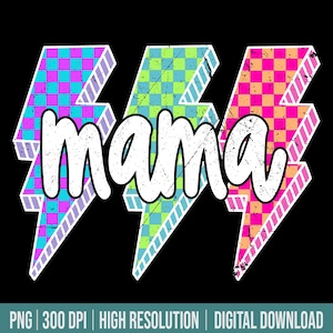 Blitz Karierte Mama Png, Neon Blitz Blitz Mama Png, Retro Mama Png, Mama Shirt Png, Neon Mama Png, Rock Mama, Grunge