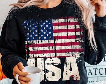 American Flag USA T-shirt design PNG, Retro USA Png, 4th of July Png, Retro American Flag Png, Patriotic Png, Independence Day Png, America