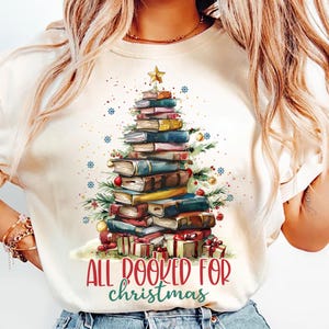 All Booked for Christmas Png, Christmas Books Png, Book Lovers Png, Christmas Teacher Png, Librarian Gift Png,Gift for Teachers,Bookish Png