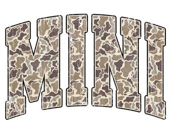 Mini Camo PNG, Retro Distressed Mini Sublimation, Kids Camo Shirt Design, Toddler Mini PNG Digital Download