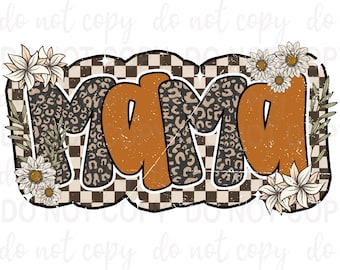 Checkered Mama PNG, Retro Varsity Mama Leopard Print Png, Floral Mama, Taupe Mama Png, Trendy Mom Design, Cool Mom PNG, Checkered Motherhood