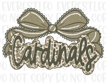 Cardinals Camo PNG, Cardinals Mascot Coquette Bow, Team PNG, School, Mascot Team name, Fall, Sport, School Spirit Png