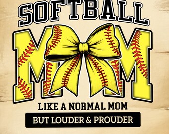 Softball Mom Coquette Bow Png, Loud and Proud Softball Mom Png, Coquette Bow Softball Png, Varsity Softball Mom, Softball Mama