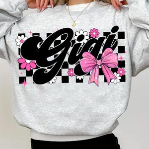 floral Gigi Coquette Bow png, pink Gigi flower png, Checkered Gigi floral, Gigi Coquette Bow png, Gigi groovy png, Gigi groovy, Gigi graphic