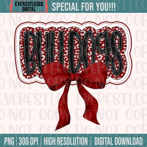 Bulldogs Typography Mascot Maroon Coquette Bow Design, Leopard Bulldog Mascot PNG, Bulldogs Mama Shirt Design, Bulldogs Fan, Bulldogs Mascot