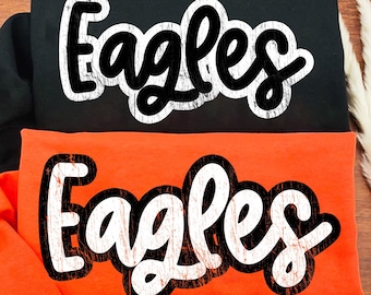 Eagles Png, Distressed Textures Eagles Mascot PNG, Eagles Shirt Design, Eagles Fan, Eagles Mascot Digital, Trendy Team Shirt Design Women