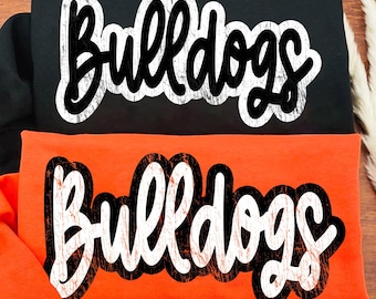 Bulldoggen Png, Trendy Bulldog Maskottchen PNG, Bulldoggen Mama Shirt Design, Bulldoggen Fan, Bulldoggen Maskottchen Digital, Trendy Team Shirt Design Frauen