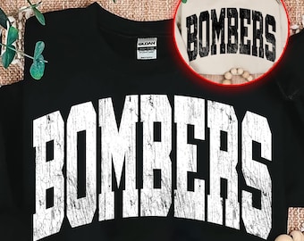 Bombers Png, Bombers Mascot Png, Retro Bombers Sublimation, Game Day, Bombers Typography Mascot Png, Bombers Fan, Trendy Team Shirt Design