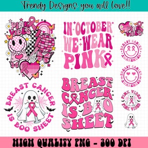 Breast Cancer Png Bundle, Cancer Png, Cancer Awareness, Instant Download, Ribbon , Breast Cancer Shirt Png