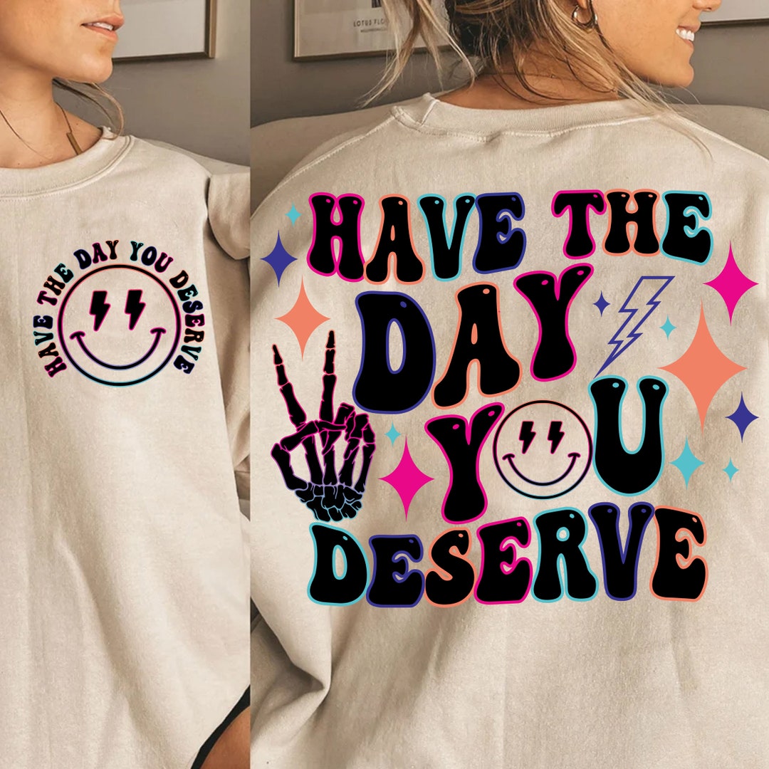 Hafhue Gartenflagge „Have The Day You Deserve“ – 30,5x45,7 Cm, Doppelseitig, Wasserdicht, Mit Regenbogen-Design