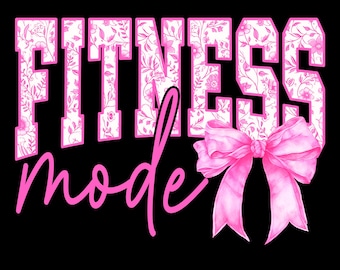 Fitness Mode Floral Toile Rosa Acquarello Coquette Bow Clip Art Stampabile, Coquette Bow Fitness Png, Maglietta Fitness Png, Retro Gym Png