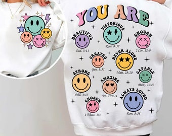 Sie sind Bibelvers png, christliches Sublimationsdesign, Retro Smiley Png, christliches Design png, religiöses Design, Motivation png