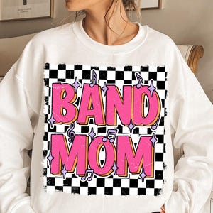 Checkered Band Mom Band Mama PNG, School Band PNG, Retro Band Mom Design, Marching Band png, Band Mama Shirt png, High School Band Mama png