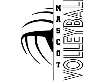 Personalized Volleyball Mascot and Your Team Custom Work Png, Retro Varsity Volleyball Team, Volleyball Coquette Bow, Volleyball Team Png