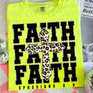 Faith Cross Sublimation PNG, Leopard Print Christian PNG, Faith-Based Shirt Design, Inspirational Religious Scripture Png, Digital Download