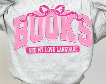 Amante de los libros de San Valentín Png, Los libros son mi lenguaje de amor Png, Bookish Png, Diseño de sublimación Retro Bookworm Png, Amante de los libros universitarios Png