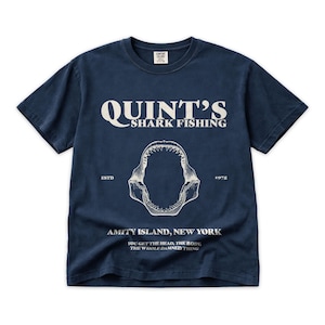 Camiseta Quint's Shark Fishing – Camiseta de trabajo de culto de terror náutico