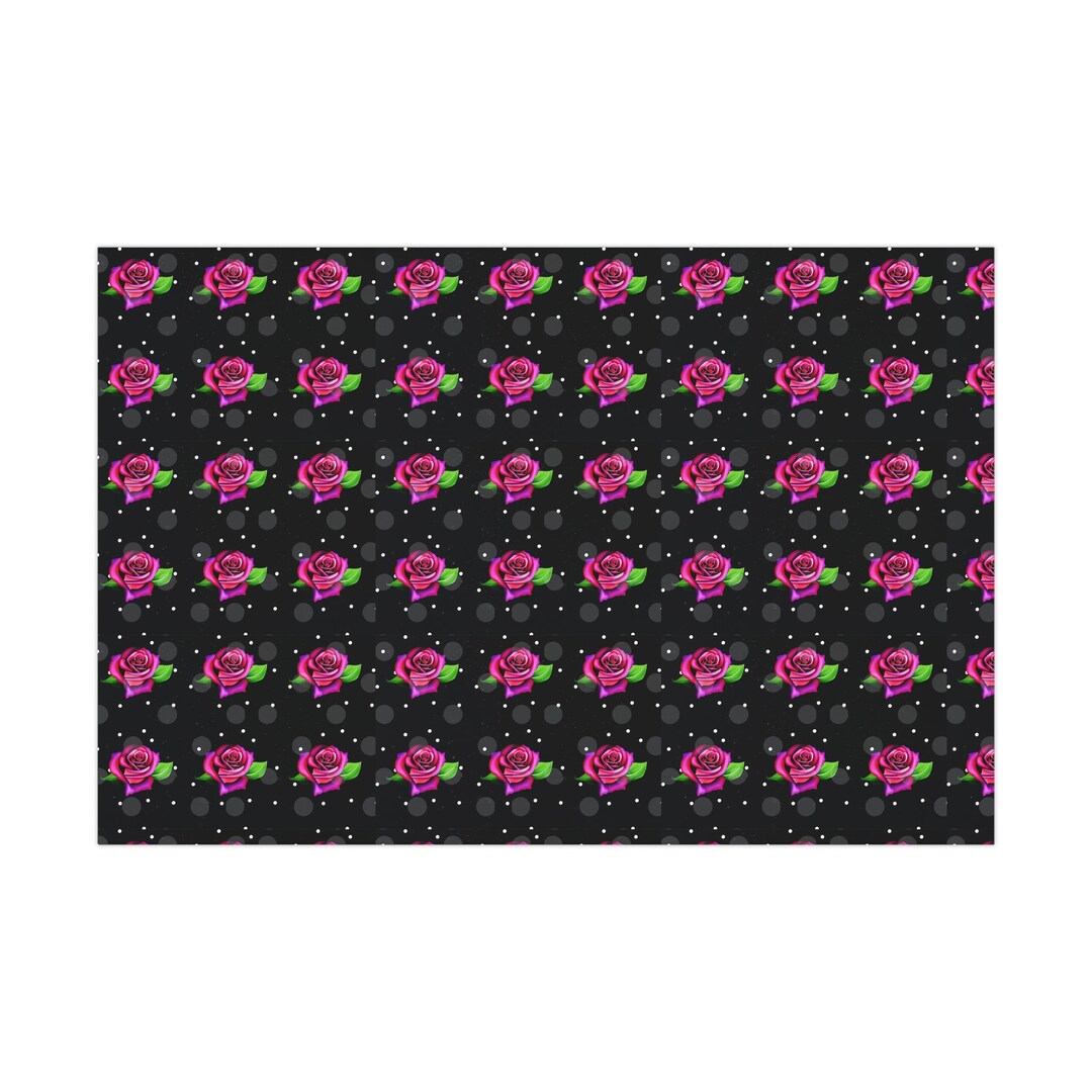 Polka Dot Roses Gift Wrap - Etsy