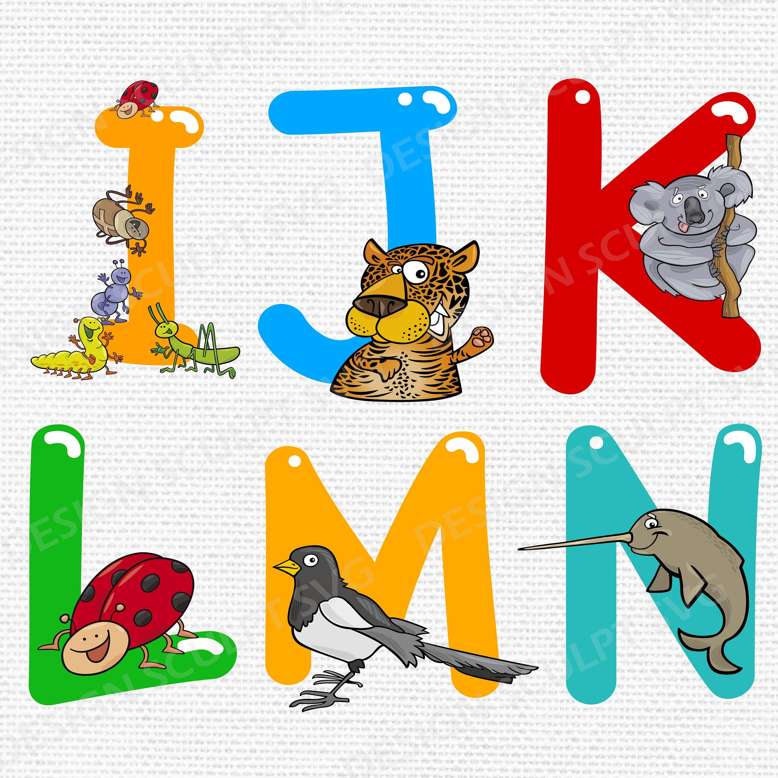 Animal Alphabet Svg, Safari Letters Svg, Alphabet Poster, Jungle Kids