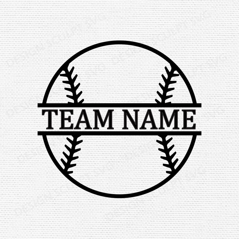 Baseball Split Monogram, Baseball Custom Name Monogram, Baseball