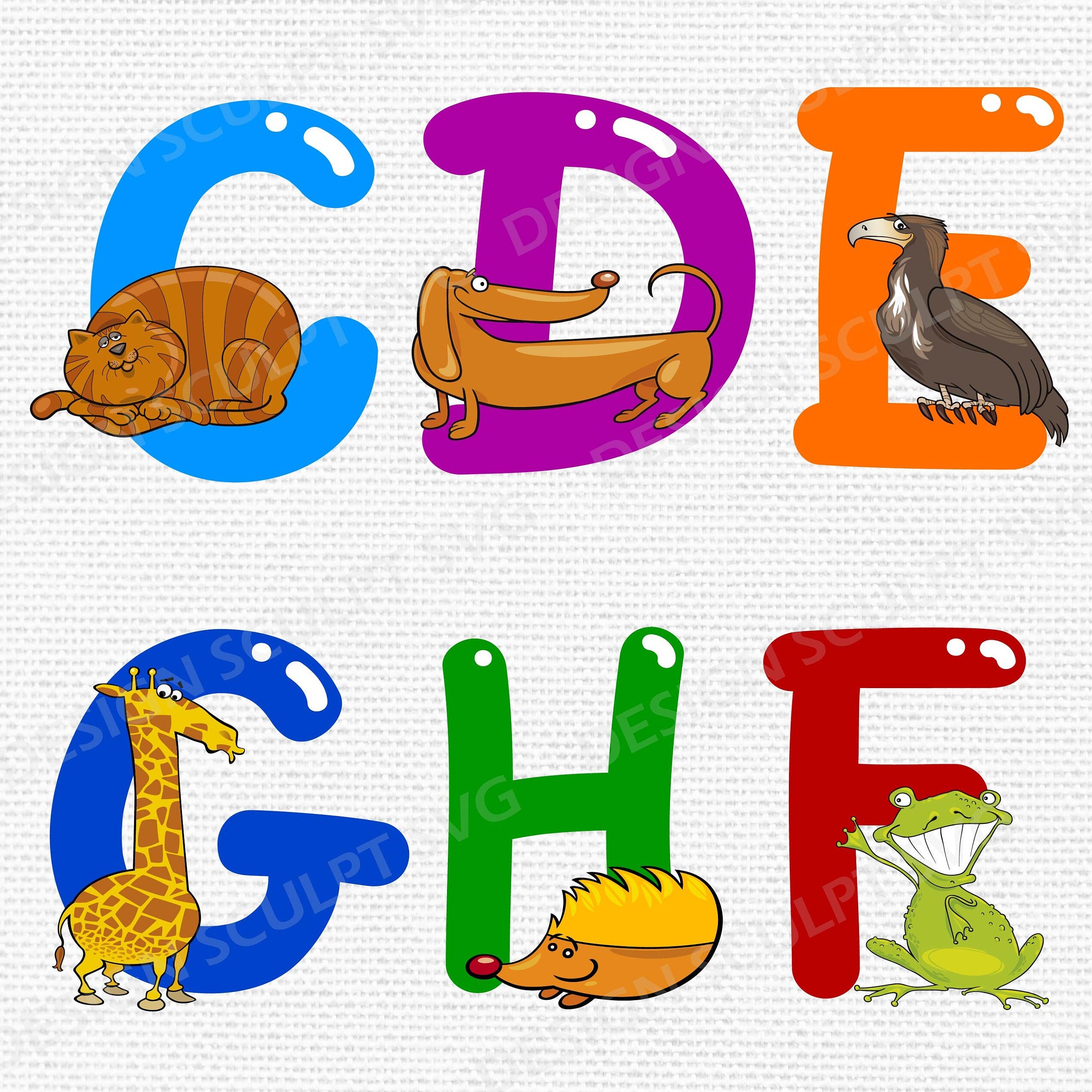 Animal Alphabet Svg, Safari Letters Svg, Alphabet Poster, Jungle Kids