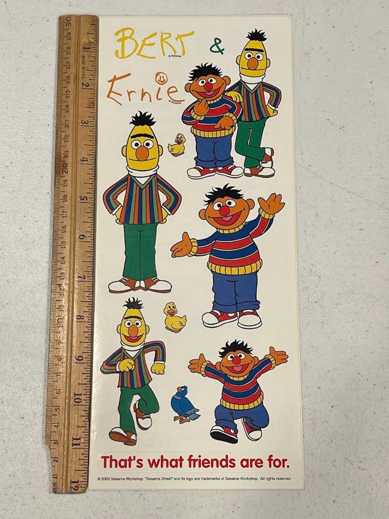 Embry Riddle Ernie Sticker Vintage Sesame Street Character Stickers, Big Bird, Bert & Ernie - Etsy