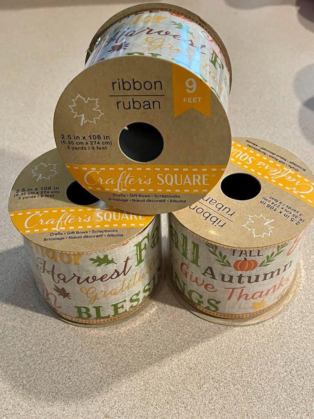 Fall Thanksgiving Blessings Ribbon - Wired Edge, 9 Ft - Etsy