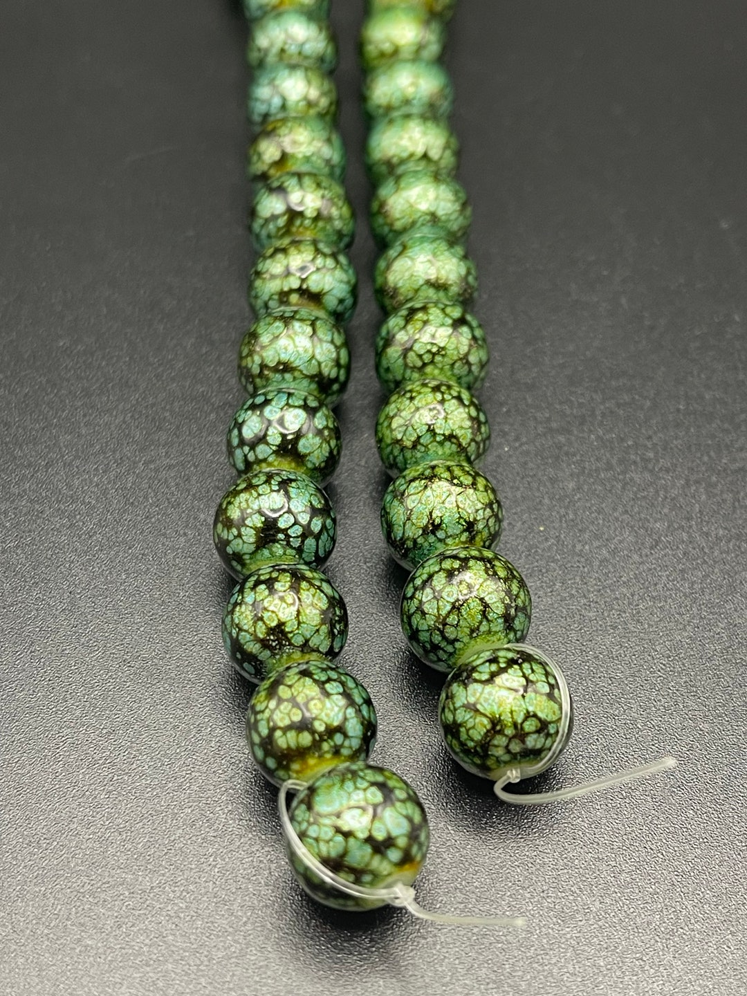 Color Gallery by Bead Treasures Black and Green Marbled NEW - Etsy