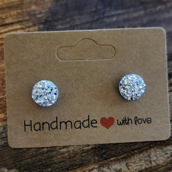 Handmade Druzy Earrings, Stainless Steel, 8mm Stud Earrings, Fillers, Wholesale Druzy Earrings, Thank You Gifts, Bridesmaids