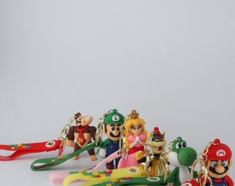 Super Mario Brothers Keyring Princess Peach Bowser Donkey Kong Yoshi livraison rapide bas remplissage sac accessoire cadeau de Noël