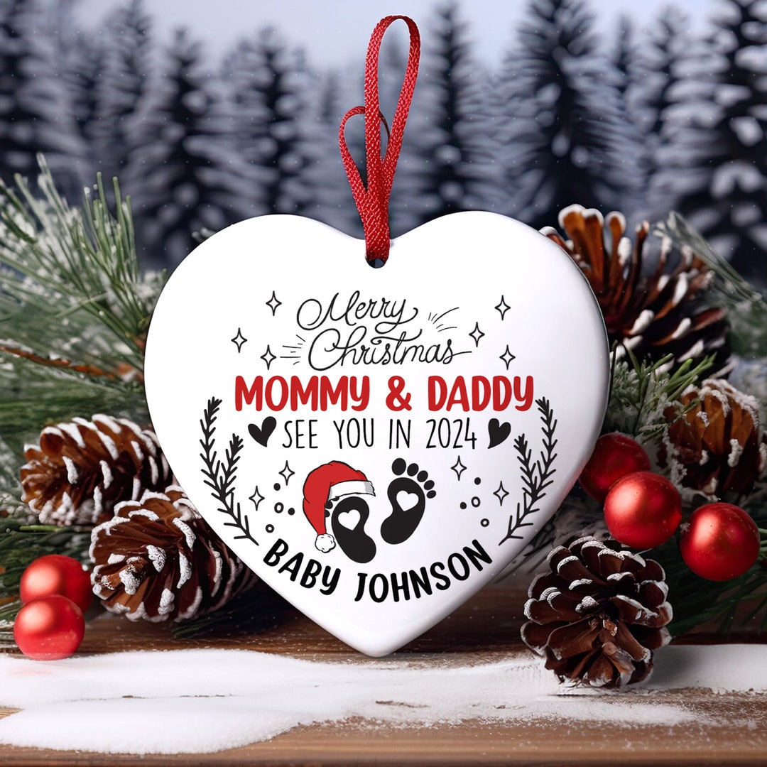 Merry Christmas Mommy and Daddy See You in 2024 Christmas Tree Ornament