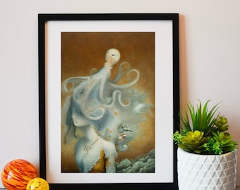 Dream Art Sea Witch, Instant Download, Art Print, Fantasy Art