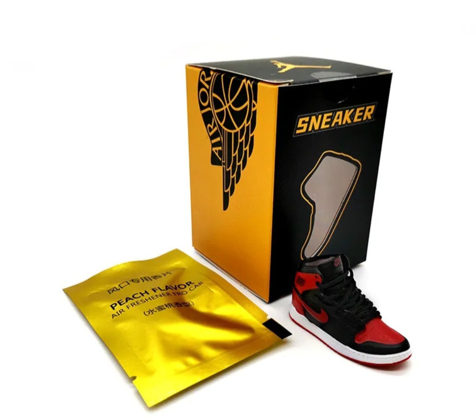 Red Logo Matching Mid Top Sneaker Black Laces White Soles Car Vent