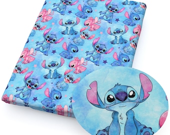 Tessuto Stitch Tessuto Lilo & Stitch Tessuto Koala Blu Cartone Animato Tessuto 100% Cotone a Mezza Iarda