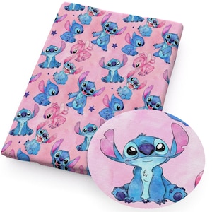 Stitch Fabric Lilo & Stitch Fabric Blue Koala Fabric Cartoon 100% Cotton Fabric By The Half Yard