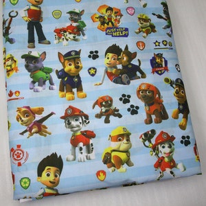 Paw Patrol Dogs Puppies Fabric Cartoon Anime Polyester Cotton Fabric By The Half Yard